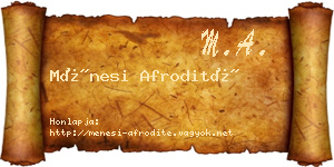 Ménesi Afrodité névjegykártya